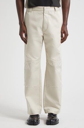 Maison Margiela Distressed Seam Twill Pants in Beige at Nordstrom, Size 36 Us