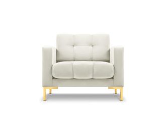 MICADONI Sill&oacute;n de terciopelo beige claro