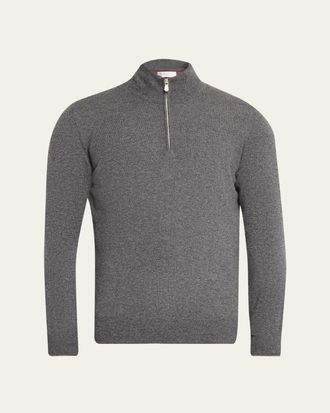 Brunello Cucinelli Mens Cashmere Quarter-Zip Sweater