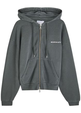 Mki Miyuki Zoku Uniform Hooded Cotton-blend Sweatshirt - Black - M