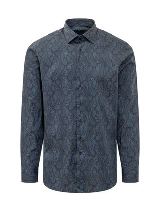 Etro Blue Regular Paisley Shirt