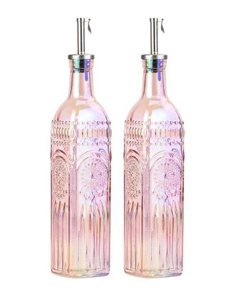 10 Strawberry Street Devonshire Textured Glass Oil & Vinegar Cruet Set