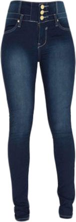 Generic JIER Womens Skinny Fit Stretch Jeans Ladies High Waisted Denim Jegging Slim Fit Stretchy Butt Lifting Trousers (Blue,XXL)