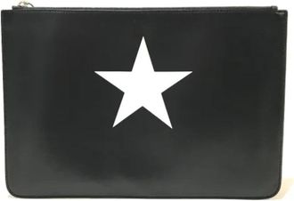 Givenchy Tweedehands leren handtassen - Heren - Vintage Clutch - Zwart - ONE Size - Leer - Vintage