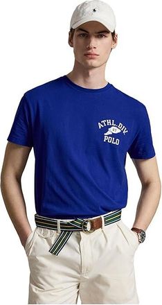 Polo Ralph Lauren Classic Fit Logo Jersey T-Shirt Mens Clothing Heather Grey/Royal White : 2XL, Cotton/Jersey