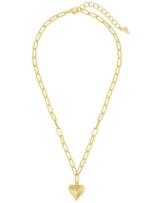 Sterling Forever 14K Plated Beating Heart Pendant Necklace