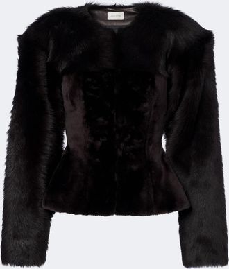 Magda Butrym Giacca peplum in shearling