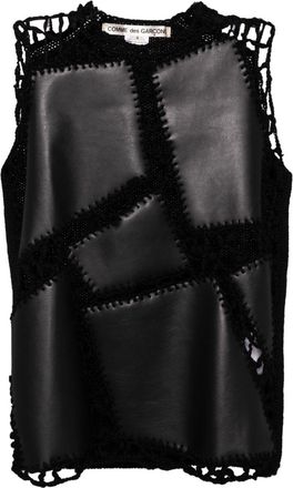 Comme Des Garçons open-knitted vest - women - Wool/Polyurethane/Polyester - M - Black