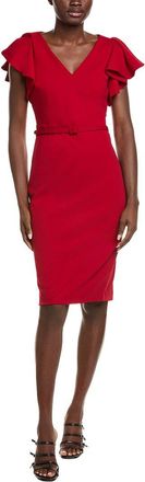Anne Klein Ruffle Sleeve Scuba Crepe Sheath Dress