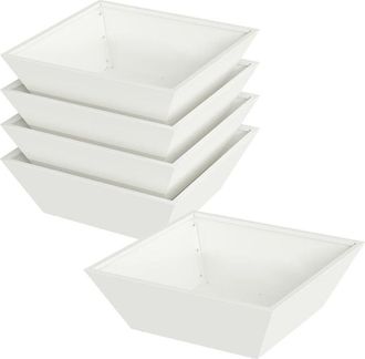 vidaXL Maceta En Forma De Cuenco Para Jard&iacute;n 5 Pcs Blanco Vidaxl