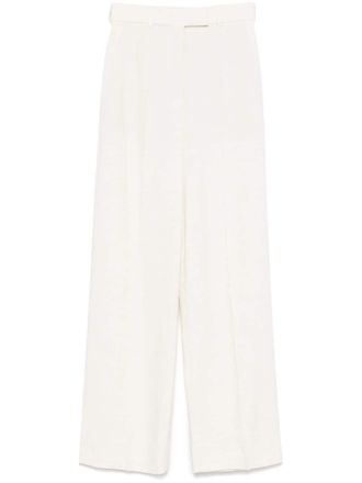 R&oacute;he wide-leg textured trousers - women - Viscose/Silk - 38 - Neutrals