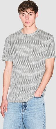 A|X Armani Exchange Mens Patterned T-Shirt in White Cotton - Size X-Large