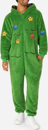 OppoSuits Merry Jinglejoy Hooded Fleece Jumpsuit in Green at Nordstrom, Size X-Small