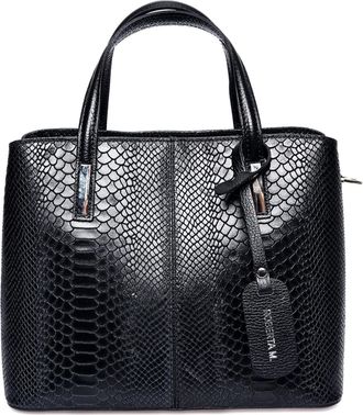 Roberta M Zwart Rundleer Tas