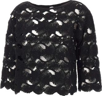 KANGRA Trui met boothals - Dames - Blouses - Zwart - M - Katoen - Overhemden