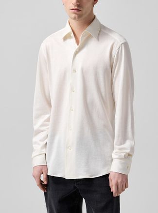 Ermenegildo Zegna Mens Bianco Oasi stretch jersey shirt