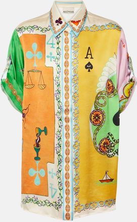 Alemais Rummy printed silk satin shirt