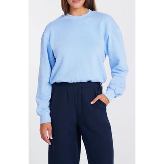 Bishop + Young Cozy Bubble Hem Sweatshirt in Sea at Nordstrom, Size X-Small