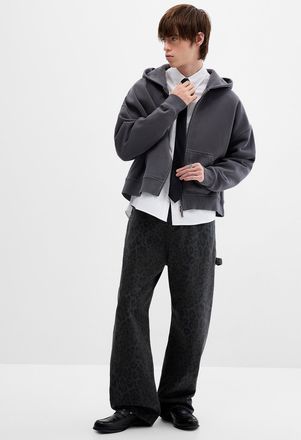 Djab Mens Black leopard carpenter pant Barrel fit Imported from Seoul