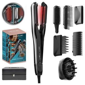 Cecotec Cecotec Plancha De Pelo Con Aire - Placas Vibratorias - 6 Accesorios - Airlisse 6in1 Itwerk Platinum. 1000w, 112000rpm