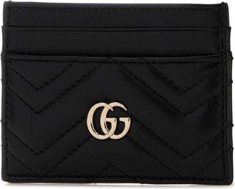 Gucci Womens Cards Card Case Black Lamb Wallet