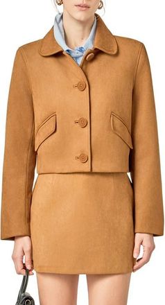 English Factory Faux Suede Jacket in Camel at Nordstrom, Size X-Small