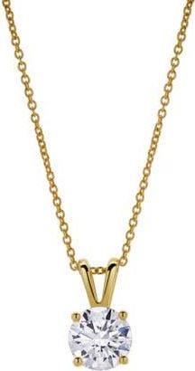 LuvMyJewelry Lucent 14K Gold Round Lab Grown Diamond Pendant - 1 Ct in 14K Yellow Gold at Nordstrom
