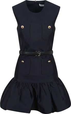 Self Portrait Navy Taffeta Mini Dress
