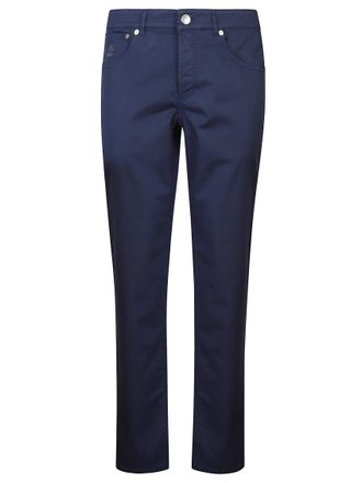 Brunello Cucinelli Blue Flat Front Trousers