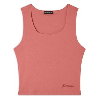 Freddy Top a costine stretch con scollo asimmetrico