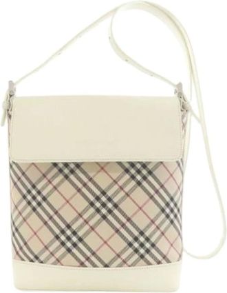 Burberry Pre-owned Cross Body Bags, female, Beige, Size: ONE SIZE Pre-owned Canvas Shoulder Bag