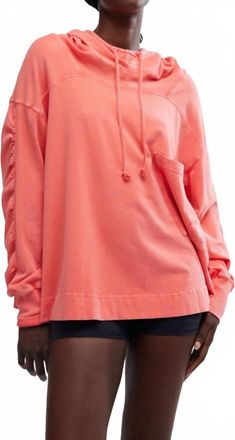 Free People Movement Hot Shot Hooded Layer Coddy In Hibiscus