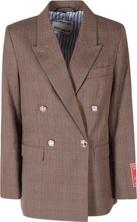 Essentiel Combo2 Cigar Lounge Plaid Double-Breasted Blazer