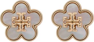 Tory Burch Forget Me Not Pearl-embellished 18kt Gold-plated Stud Earrings - One Size