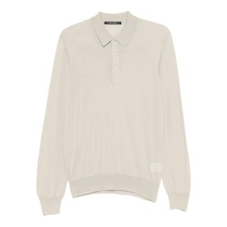 Tagliatore Round-neck Knitwear, male, Beige, Size: 2XL Knitted Polo