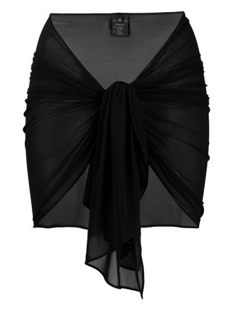 Fisico self-tie semi-sheer cover-up - Black
