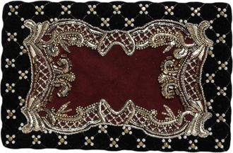 Dolce & Gabbana Bordeaux Black Velvet Gold Frame Clutch Evening Purse Womens Bag (Pre-Owned)