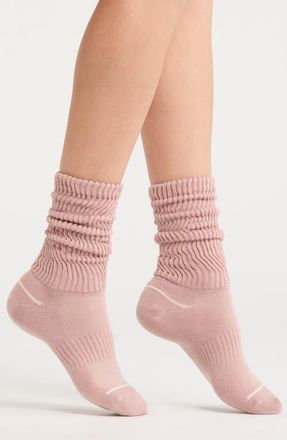 Nordstrom Athleisure Slouch Rib Crew Socks in Adobe Rose at Nordstrom, Size 9