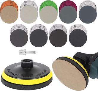 OEM Discos Abrasivos De 125 Mm - 45 Piezas. Papel De Lija Para Uso En Seco Y H&uacute;medo, Granos 400/600/800/1000/2000/2500/3000/5000, Para Amoladoras Angulare