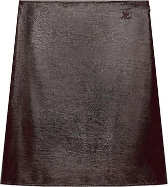 Courr&egrave;ges Reedition Vinyl Mini Rok - Dames - Korte rokken - Rood - XS - Katoen - Rokken