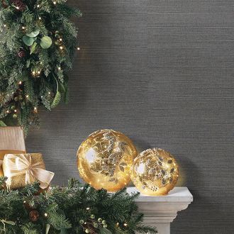 Frontgate Set of 2 LED Decorative Globe - Gold Mercury - Frontgate - Christmas Decor