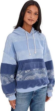 Free People Movement Final Call Hoodie Logo CR Womens Sweatshirt Blue Indigo Combo : MD (Womens 8-10), Cotton