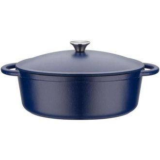 GSW Cocotte in ghisa massiccia blue magic - 33 x 25 cm - Ovale - Induzione - Blu