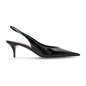 Amina Muaddi Pumps, female, Black, Size: 8 1/2 US Anok Sling 55