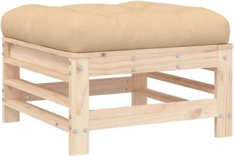 vidaXL Taburete De Jard&iacute;n Con Coj&iacute;n Madera Maciza De Pino Vidaxl