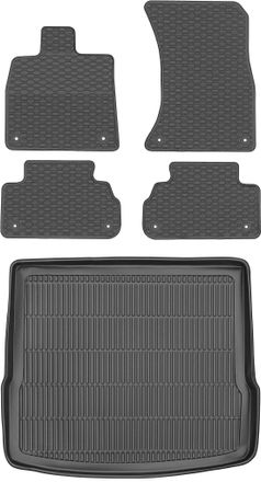 OEM Juego De Alfombrillas De Goma Para Audi Q5 Ii Suv A Partir De 2017 + Alfombrilla Para El Maletero