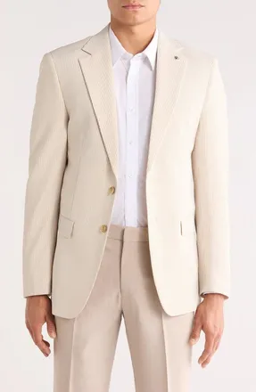 Scotch & Soda Seersucker Sport Coat in Tan/white at Nordstrom Rack, Size 40R
