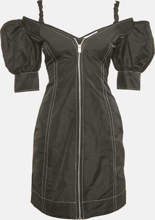 Ganni Ganni Black Crepe Cold Shoulder Mini Dress