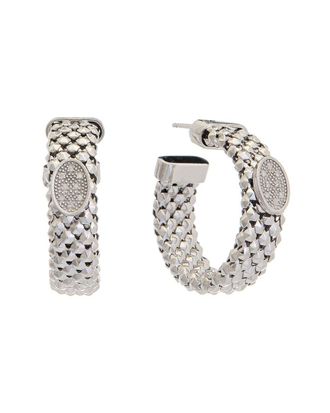 Meshmerise 18K Over Silver 0.12 Ct. Tw. Diamond Earrings