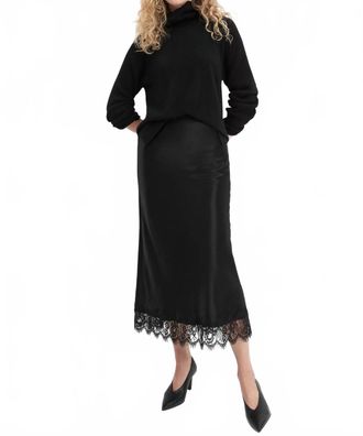 Favorite Daughter Lacy Favorite Midi Skirt In Black